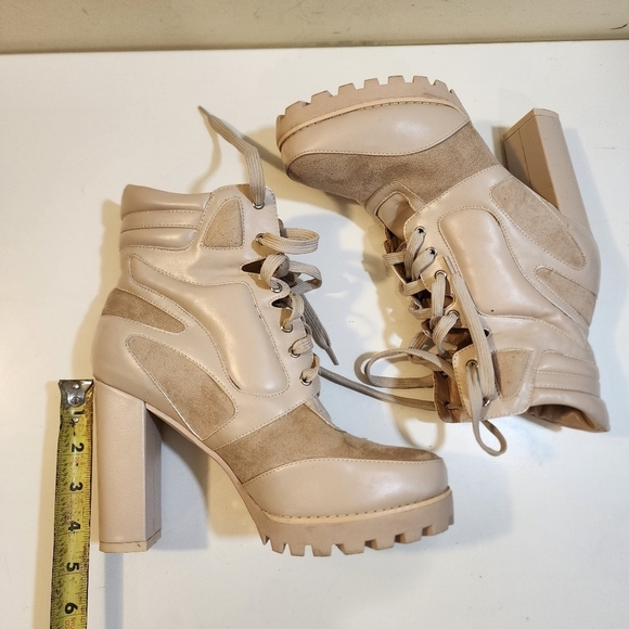 PRETTYLITTLERHING Melora Beige Lace up Heeles Booties size 8 M - Picture 7 of 14